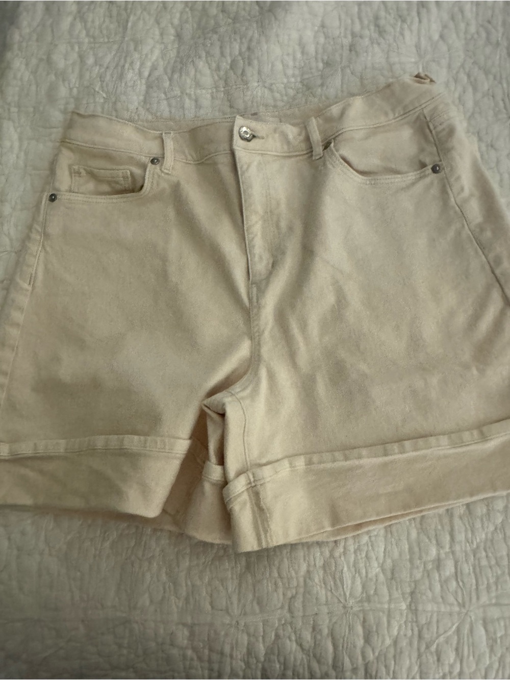 LOFT jean shorts cuffed cream Size 12 - 31